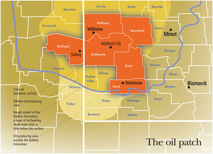 North Dakota Oil Boom Map